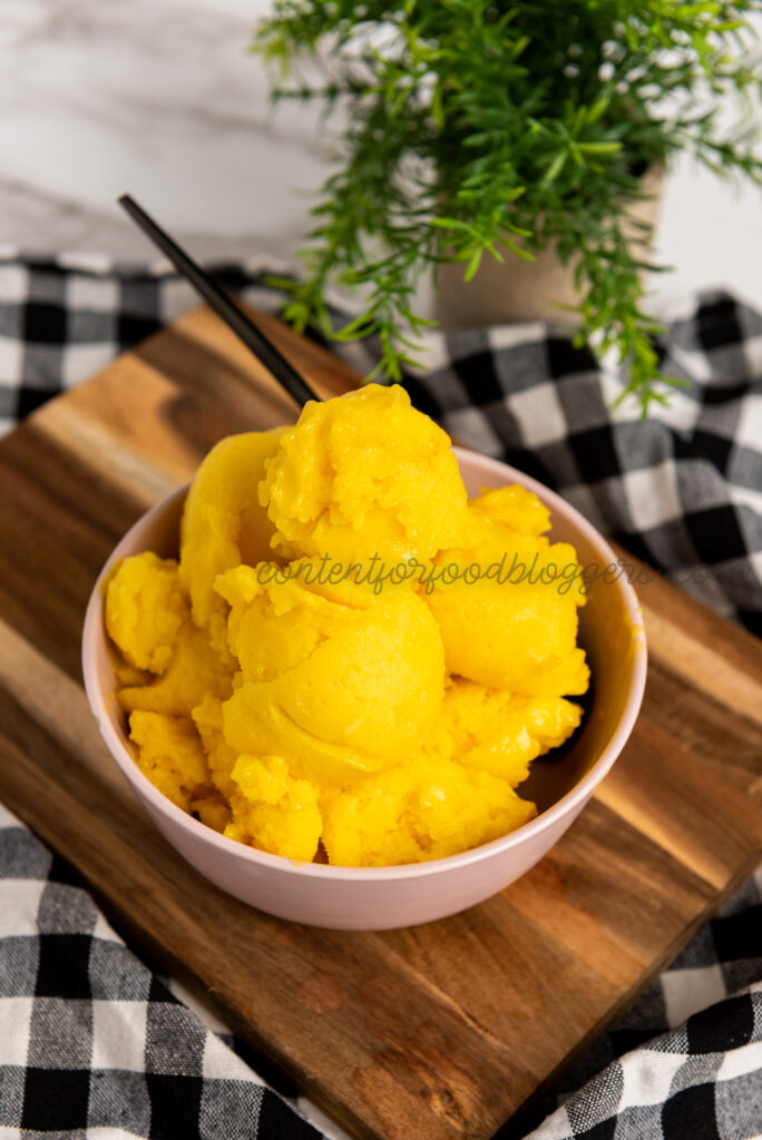 PLR Recipe - Vegan No Churn Mango Sorbet