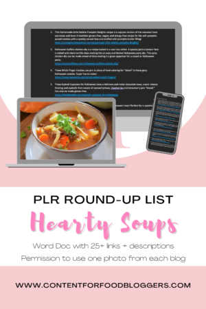 PLR Round Up Lists - 30+ Hearty Soup Recipes