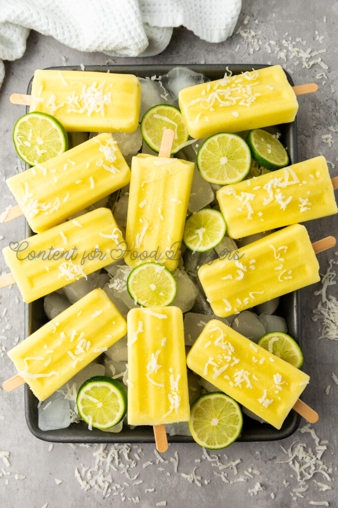 PLR Recipe - Pineapple Coconut Lime Popsicles