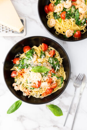 PLR Recipe - Spaghetti Scampi e Spinaci