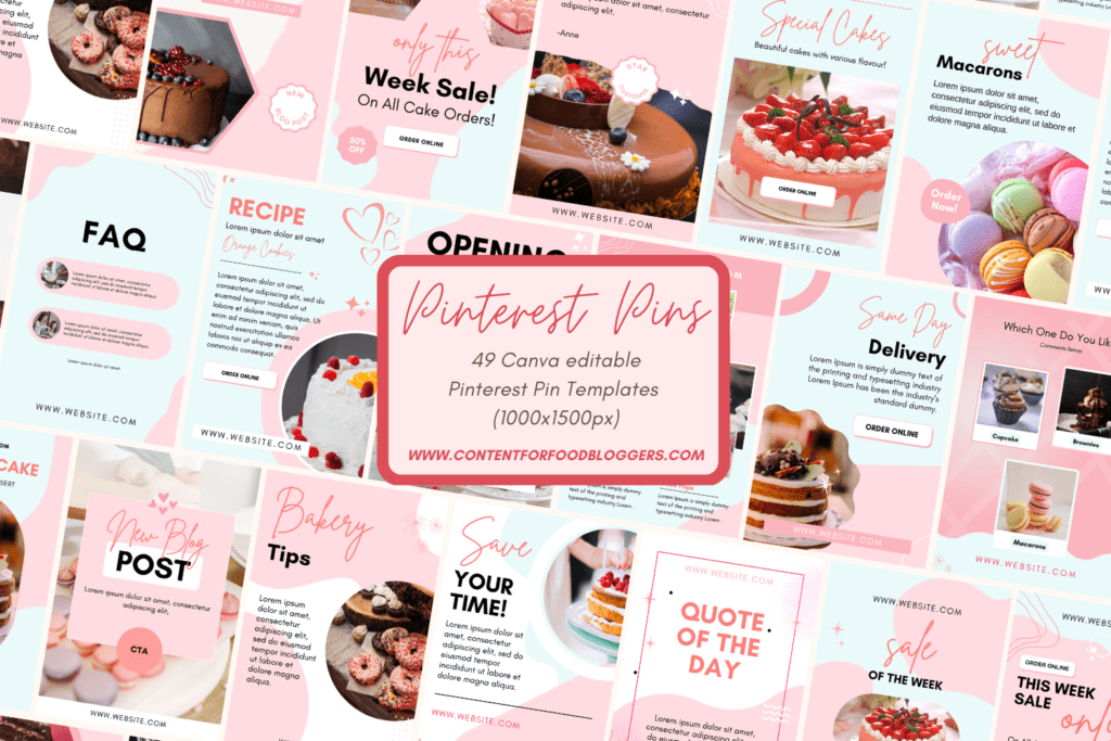 PLR Pinterest Pin Template - Pink Bakery