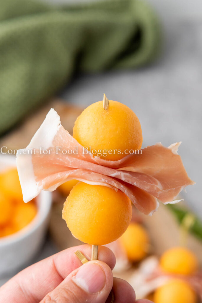 PLR recipe – Cantaloupe Prosciutto Bites