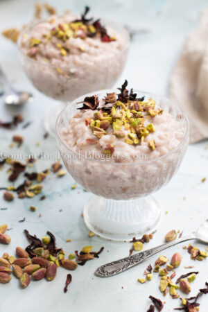 PLR Recipe - Hibiscus Pistachio Rice Pudding