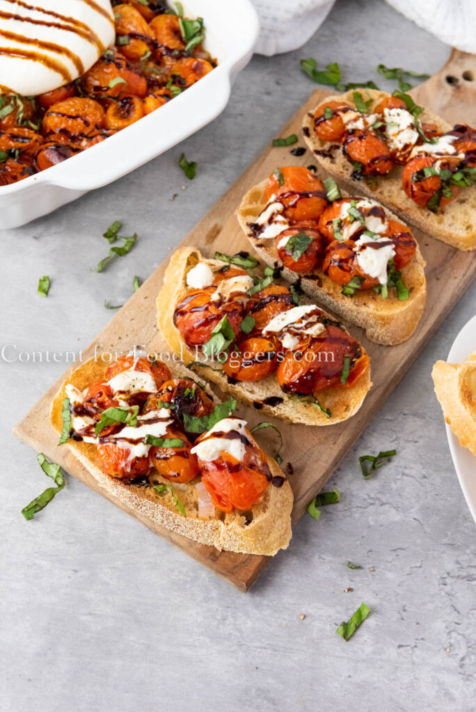 PLR Recipe - Roasted Tomato and Burrata Bruschetta