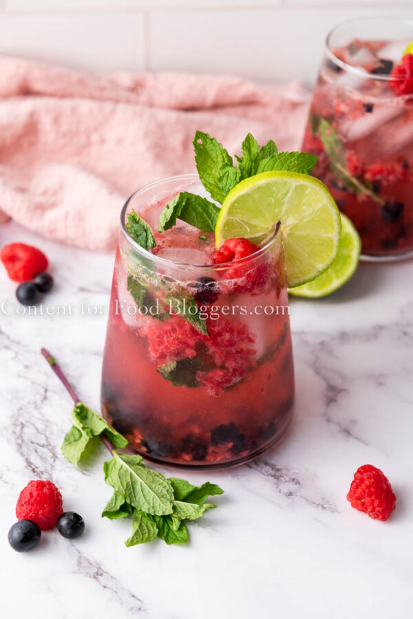 PLR Recipe - Blueberry Raspberry Mint Mocktail