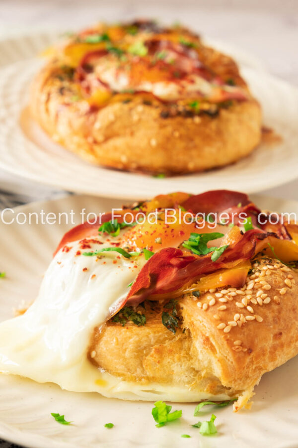 PLR Recipe - Bagel with Egg, Prosciutto and Garlic Butter