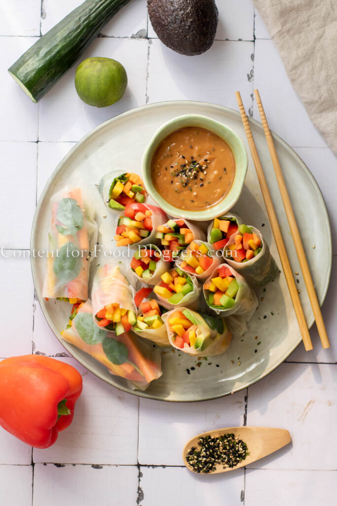 PLR Recipe - Rainbow Veggie Rice Paper Rolls