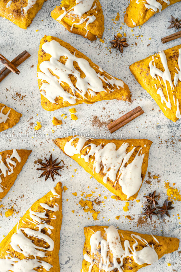 PLR Recipe - Spiced Pumpkin Scones with Vanilla Glaze