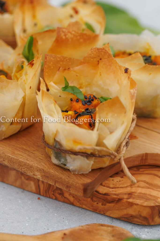 PLR Recipe - Pumpkin Feta Phyllo Cups