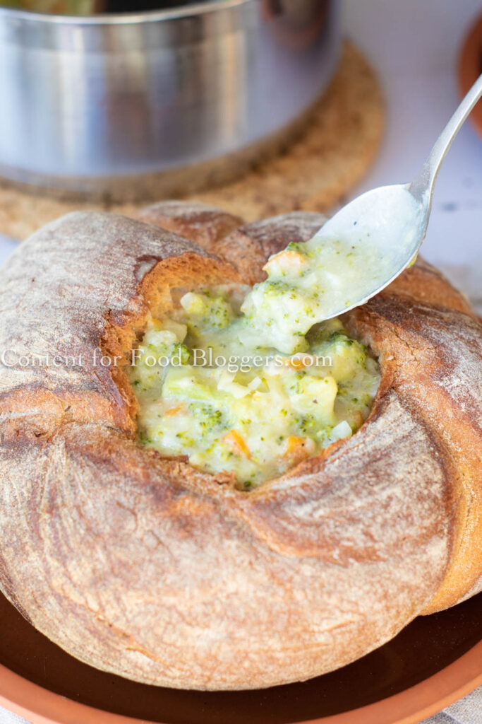 PLR Recipe - Broccoli Cheddar Soup in a Sourdough Bowl