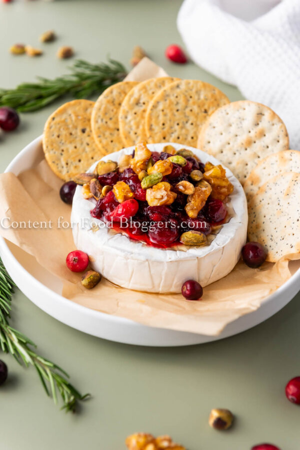 Semi-Exclusive Baked Brie with Cranberries, Caramelized Walnuts and Pistachio - Set 3