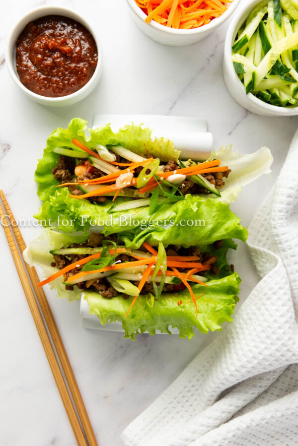 PLR Recipe - Korean Ground Beef Lettuce Wraps