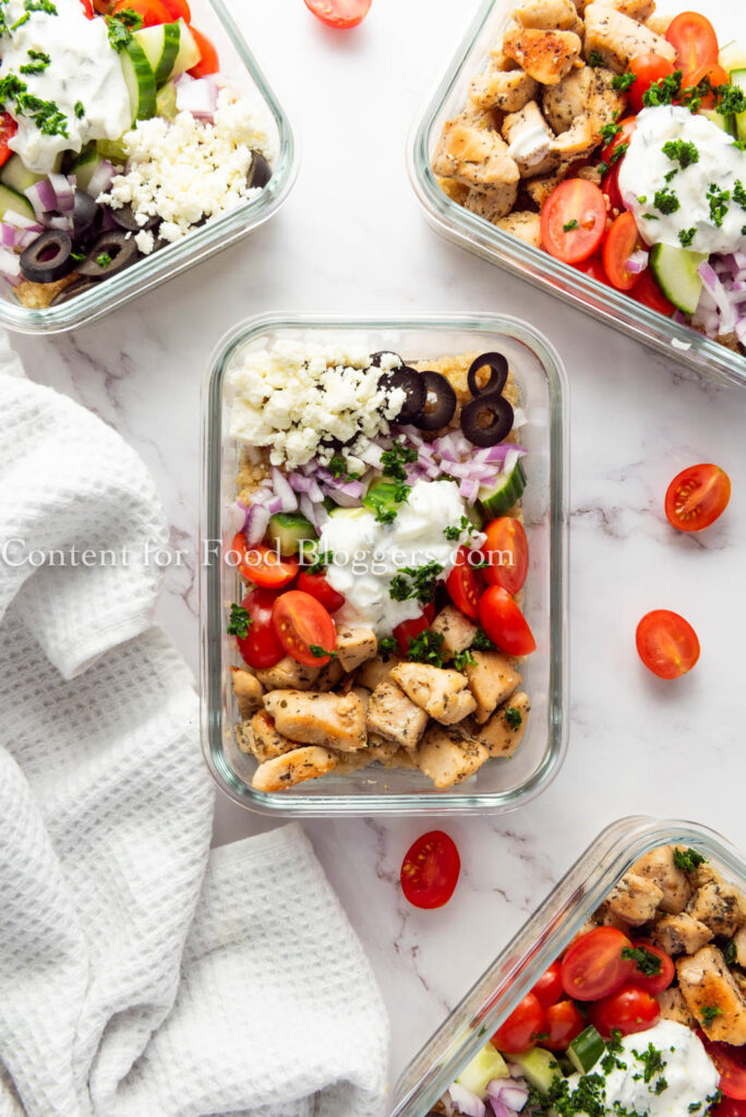 PLR Recipe - Meal Prep Greek Chicken Quinoa Bowl
