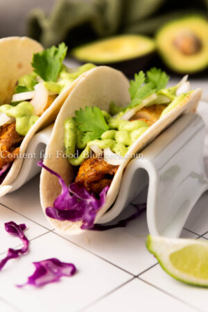 PLR Recipe - Blackened Tilapia Tacos with Avocado Cilantro Sauce