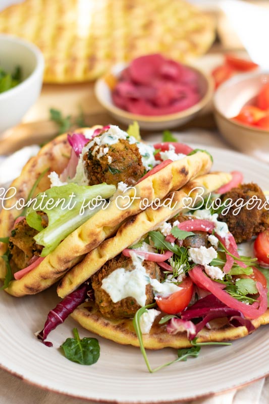 PLR Recipe - Crispy Falafel Wrap with Tzatziki & Pickled Onions