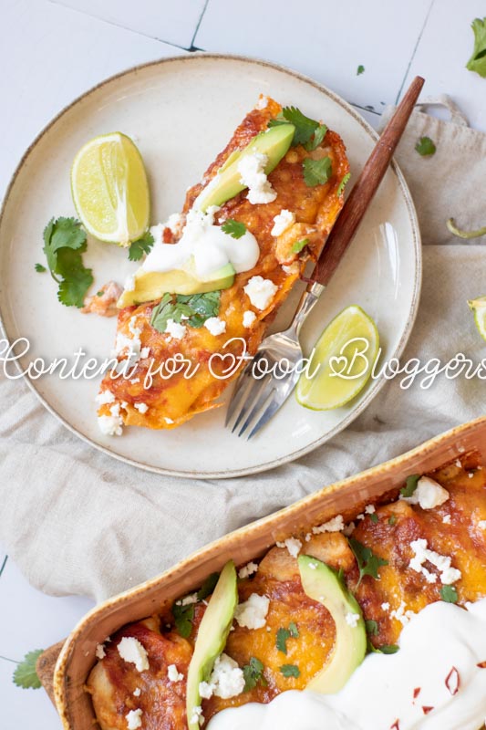 PLR Recipe - Black Bean & Rice Enchiladas with Queso Fresco