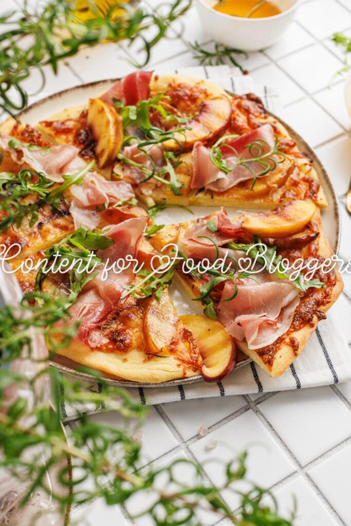 PLR Recipe - Peach and Prosciutto Pizza