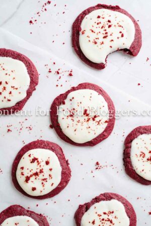 Exclusive Recipe - Crumbl-Inspired Red Velvet Cupcake Cookies