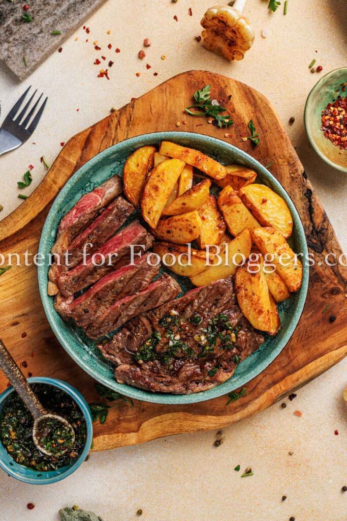 PLR Recipe - Chimichurri Steak with Garlic Fries