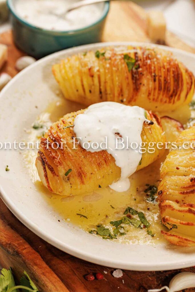 PLR Recipe - Crispy Hasselback Potatoes