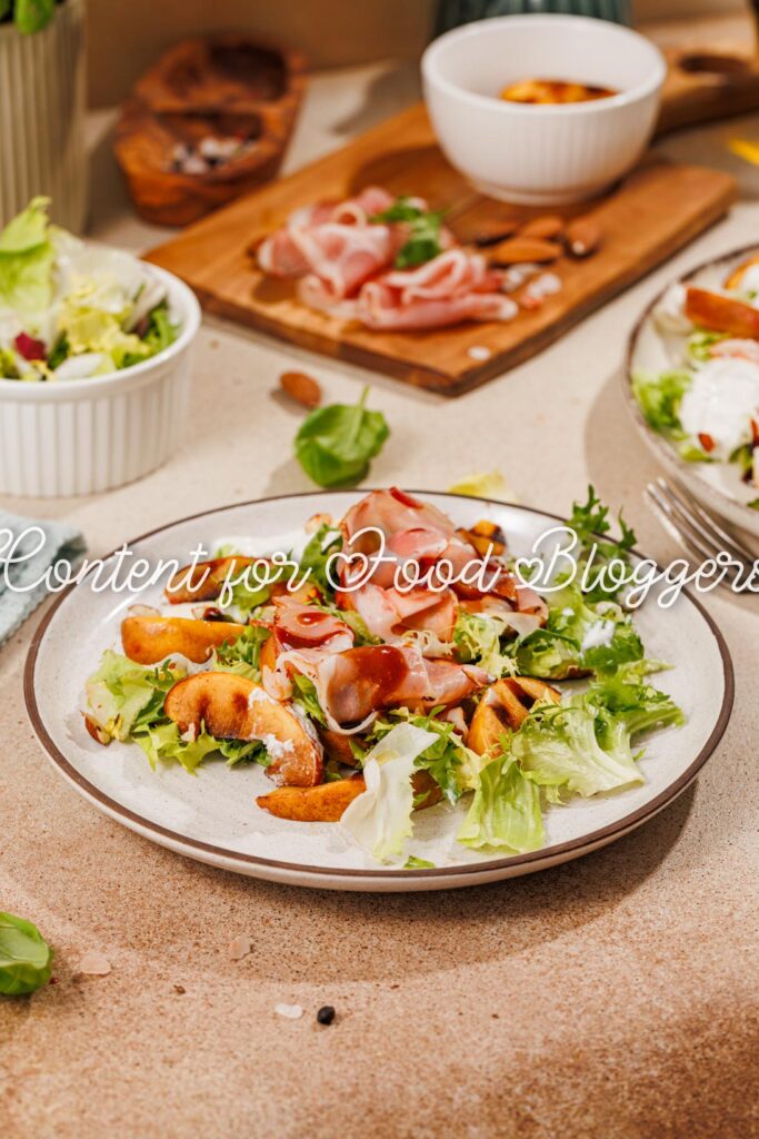 PLR Recipe - Grilled Peach and Burrata Salad