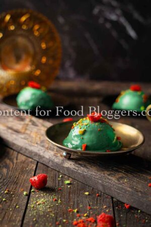 PLR Recipe - Pistachio Raspberry Mini Cheesecake Domes
