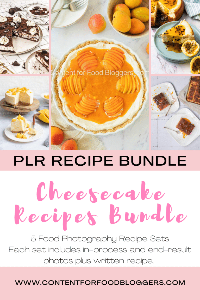 PLR Bundle - Cheesecake Recipes Bundle - Content For Food Bloggers