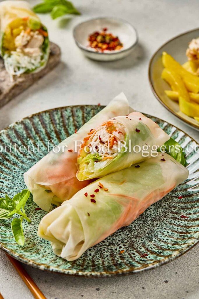 PLR Recipe - Vietnamese Spring Rolls with Coconut Chicken and Mango