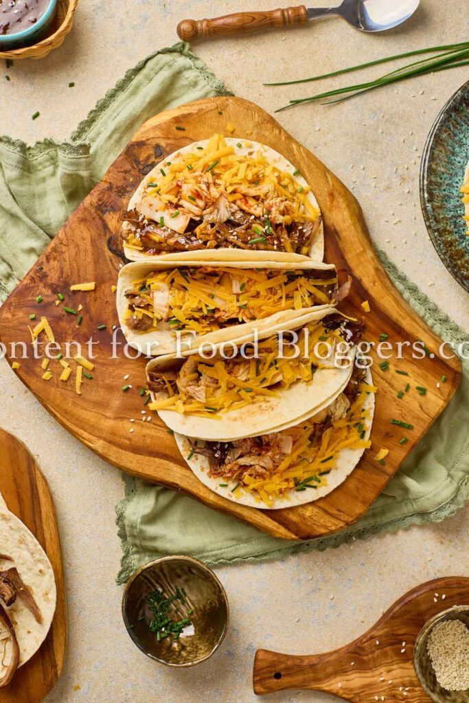PLR Recipe - Korean Pulled Pork Tacos with Quick Kimchi
