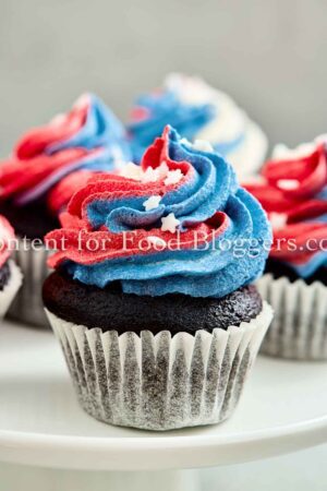 Exclusive Recipe -  Red, White & Blue Chocolate Cupcakes