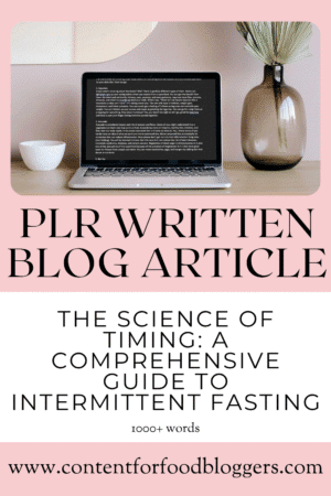 PLR Written Article - The Science of Timing- A Comprehensive Guide to Intermittent Fasting