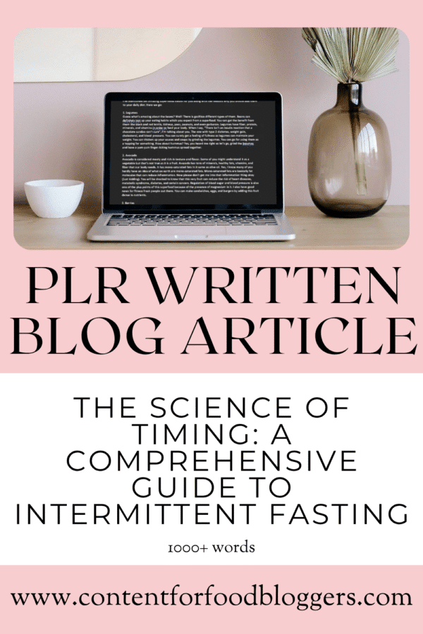 PLR Written Article - The Science of Timing- A Comprehensive Guide to Intermittent Fasting
