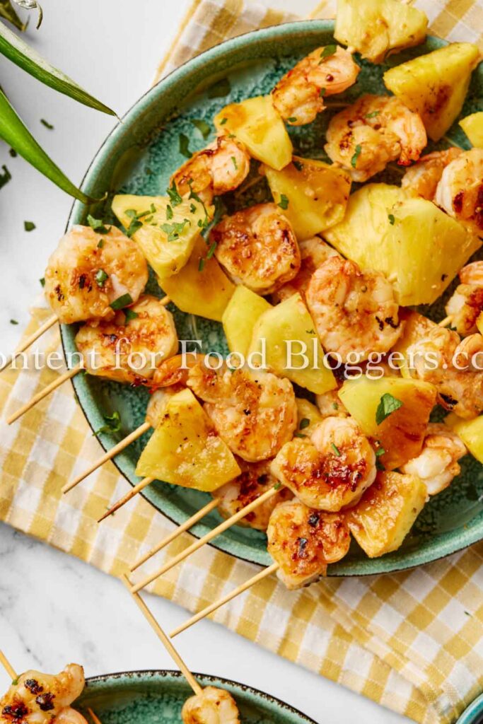 PLR Recipe - Sweet and Spicy Pineapple Shrimp Skewers