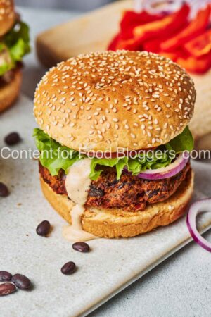 PLR Recipe - Air Fried Black Bean Burgers